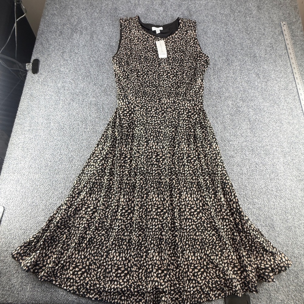 Charter Club Womens XL Modern Prep Sleeveless A-Line Midi Dress Black 14886DB814